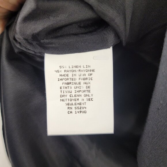 David Brooks Vintage Black Knee Length Linen Skirt Size 12 Patent Belt USA New - Picture 9 of 9